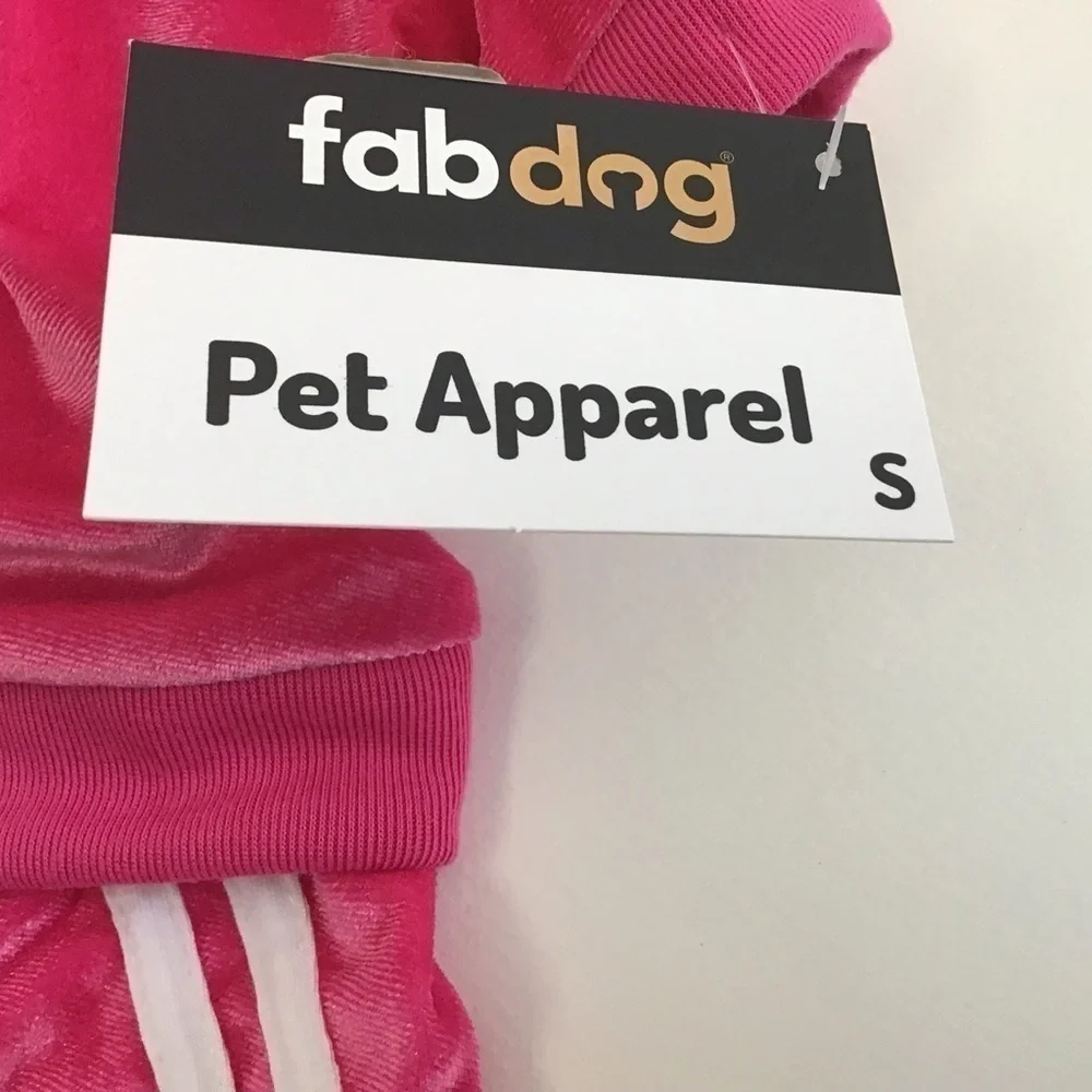 FABDOG HOT PINK Velour JOGGING OUTFIT Puppy/Dog   Size small NWT